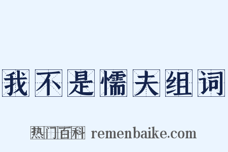 我不是懦夫组词是什么意思的图片